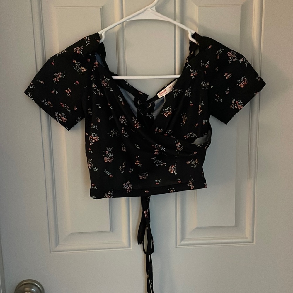 Shein tie up top floral